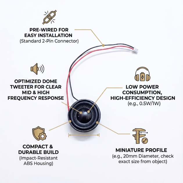Inbuilt Bluetooth speaker in hoverboard for wireless music playback.